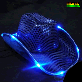 Sombrero Cowboy led lentejuelas